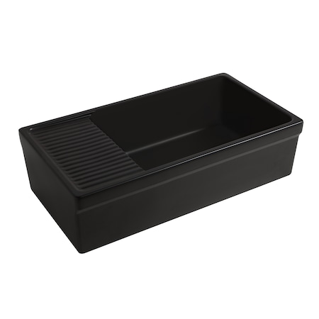 Whitehaus Lrg Rvrsbl Matte Kitchen Sink W/ A 2.5" Lip Front Apron On Both Sides,  WHQD540-M-BLACK